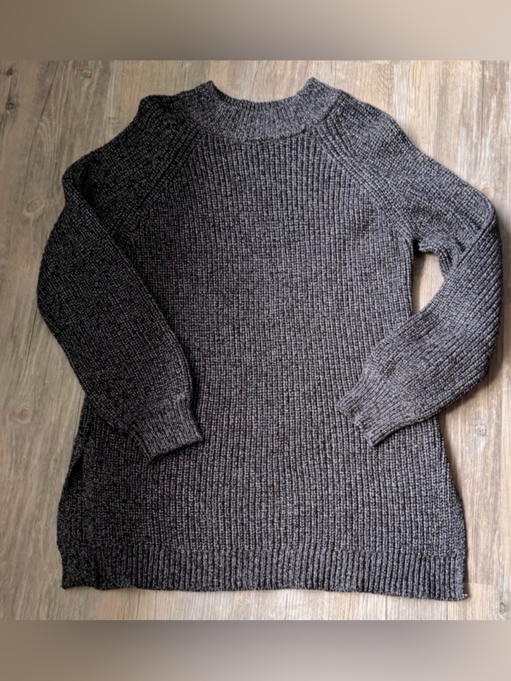 Roots Gray Rib Knit Sweater Size Small